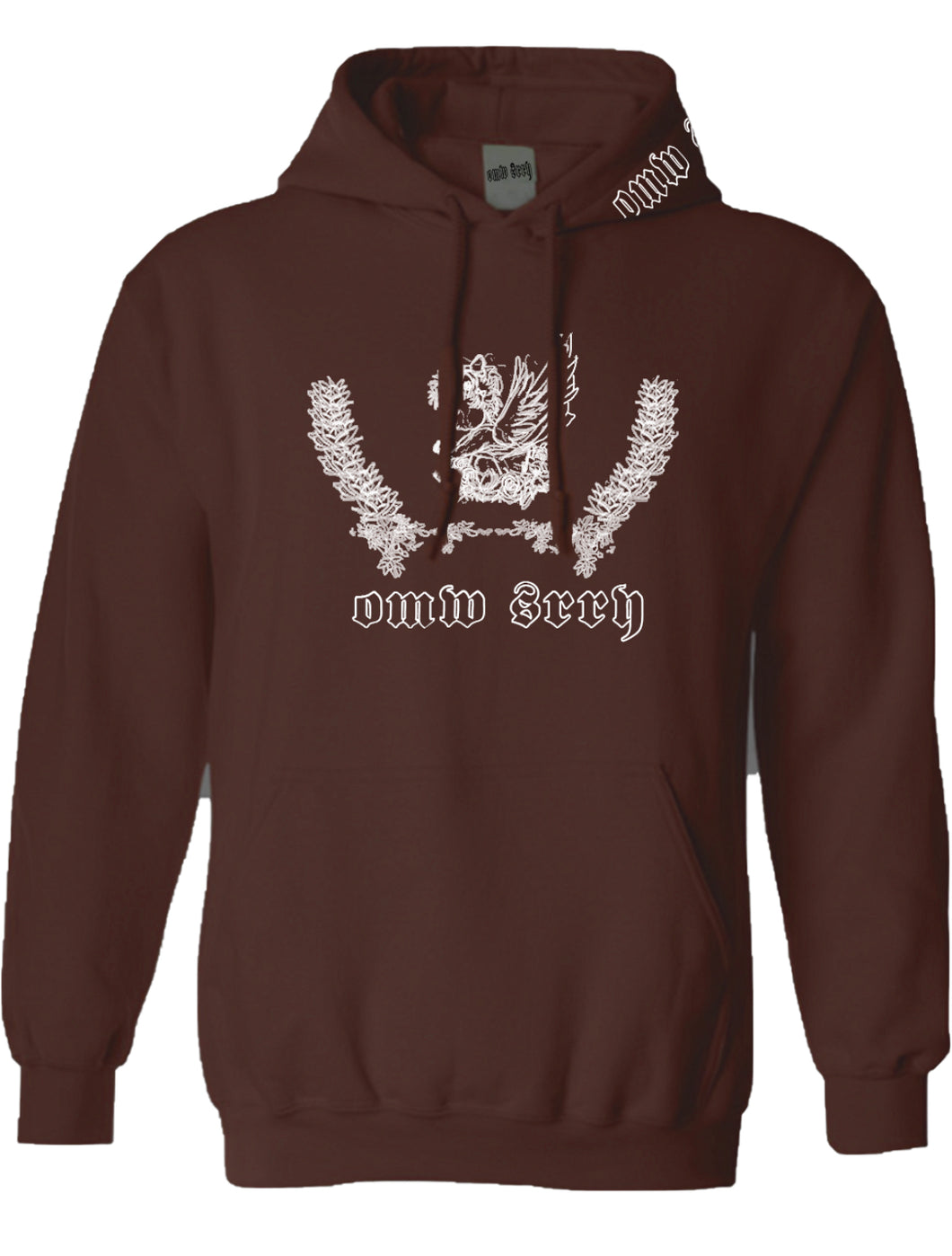 brown omw angel hoodie